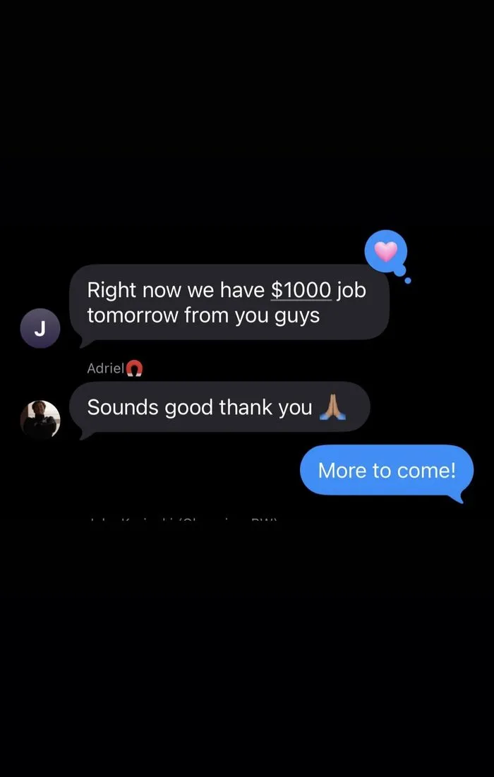 Client text conversation